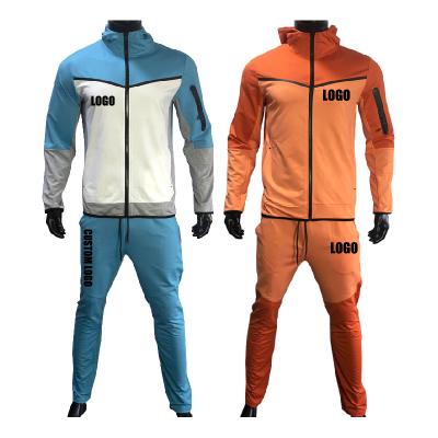 China Wholesale High Quality Breathable Free Logo Jogger Suits Mens Zipper Up Mens Jogger Jogger Two Piece Set for sale