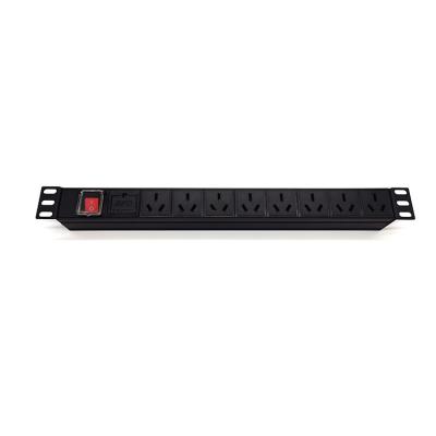 China Electric Power Transmission Black 19Inch Power Strip Rack PDU Smart Socket Front Switch for sale