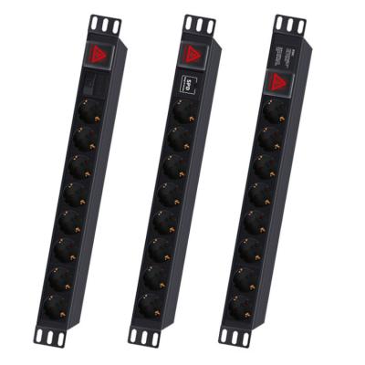 China Aluminum Alloy Industrial 19 Inch PDU Network Cabinet Rack Power Strip 8AC With Switch 10.21-3 for sale