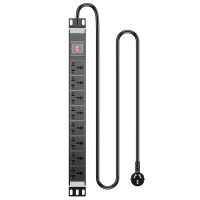 China Engineering Plastic+PP Special Rack Socket Switch Management 3 Phase Power 6 Way PDU Socket for sale