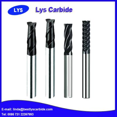 China Carbide 2 flute flattened end mills with long shank for sale