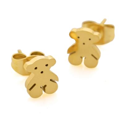 China Trendy Trendy Small Bear Women's Stainless Steel Stud Earring Studs Bear Fashion Nice Fashion Jewelry Gift for sale