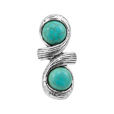 China Wholesaler CLASSIC Turquoise Stone Beads Adjustable Size Alloy Tibet Nepal Gemstone Ring Jewelry Gift Finger Free Men Women Turkish for sale