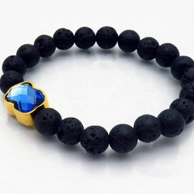 China CLASSIC Black Look Lava Rock Bear Beads Volcanic Essential Oil Stone Bracelet Jewelry Gift Vintage Rocker Ethnic Retro Style Customized for sale