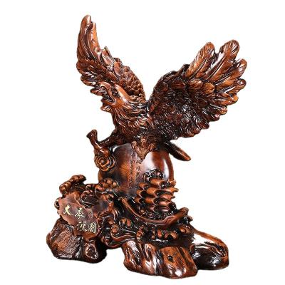 China Africa 2022 Best Selling Large  Antique Solid Resin Hawk Ornaments Flying Eagle Resin Statue for sale