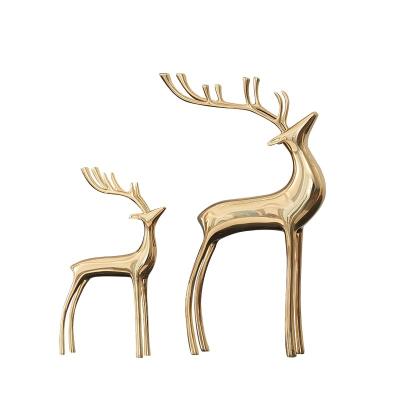 China Adjustable (height) Factory pure copper deer living room TV cabinet porch home decorations wedding gifts creative simple ornaments for sale