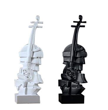 China Europe Colorful  Musical Instrument Violin Guitar Resin Statues Sculptures For Decoration for sale