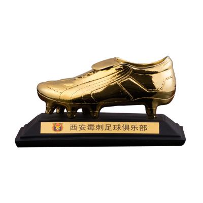 China Other 2022 qatar world soccer cup Resin crafts football shooter golden boots bonus shoes gold ball electroplating trophy fan supplies for sale