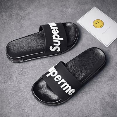 China Fashion Trend Ladies Private Label Breathable Casual Slippers With Air Cushion Unique Custom Logo 3d PVC White Slips Designer Mens Slippers for sale