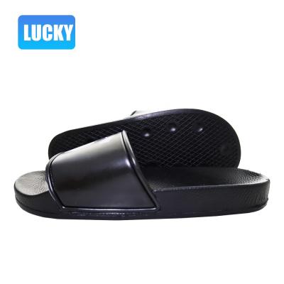 China Modern Fashion Trend New Arrivals Ladies Leather Flat Slippers Men's Bedroom Slippers Simple Custom Outdoor Slides Unisex Sandals for sale