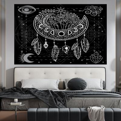 China Wall Hang Tapestry of Unique Logo Black House Decor Customized Print Landscape for sale