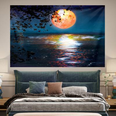 China Custom Blue Landscape Dropshipping Wall Tapestry Tree Forest Wall Tapestry For Home Decoration for sale