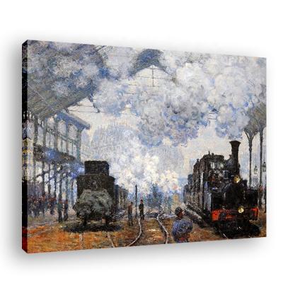 China Impressionist Claude Monet Famous Painting The Gare Saint Lazare Folded Print Canvas Wall Painting for sale