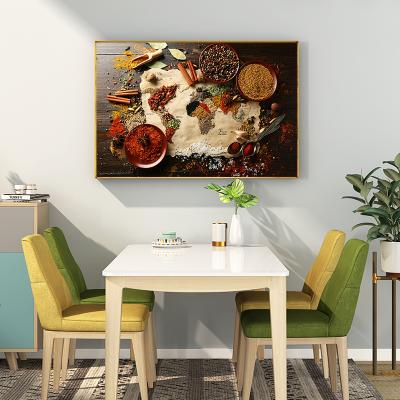 China Modern Grains Spice World Map Kitchen Canvas Painting Cuadros Posters And Prints Chili Food Wall Art Picture For Living Room Decor for sale