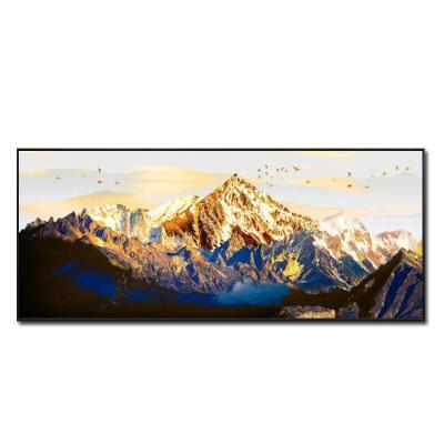 China Modern Abstract Landscape Aluminum Art Canvas Painting For Living Gold Room for sale