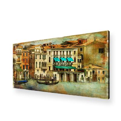 China Retro Abstract Venice Pavement River Landscape Prints and Poster Vintage Wall Art Canvas Painting for sale