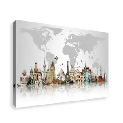 China Modern Liberty Big Ben Landscape Paintings Art Eiffel Tower Statue On Canvas For Home Decoration for sale