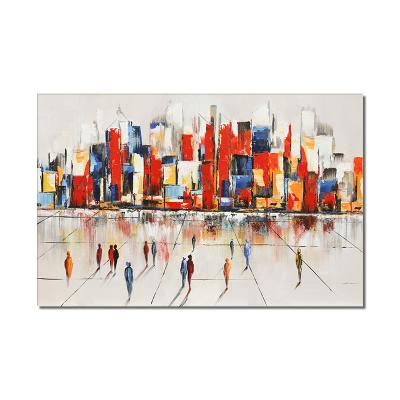 China Modern Independent Classical City Landscape Design New Arrival Handmade Oil Paintings For Living Room Wall for sale