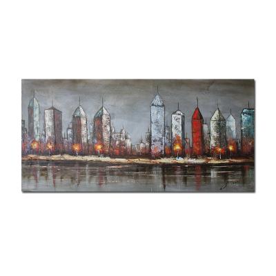 China Abstract New Arrival Handmade Oil Painting City Landscape Abstract Oil Painting Canvas Wall Art For Home Decoration for sale