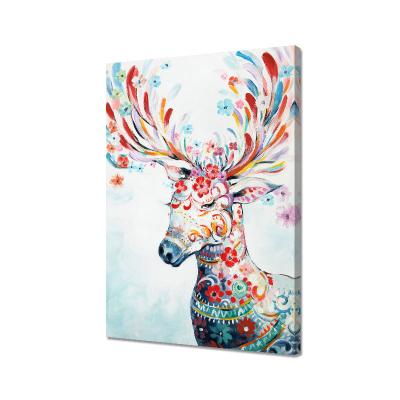 China New Animal Factory Design Animals Artwork Wall Art Elks Canvas Oil Painting for sale