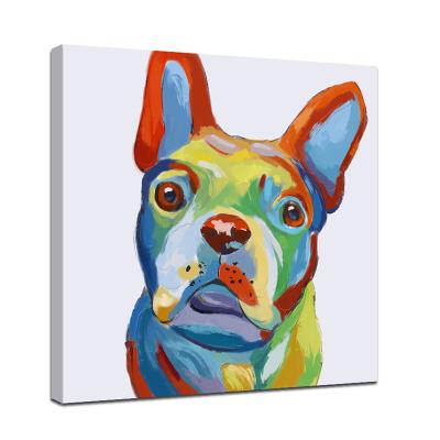 China Abstract Animal Diy Colorful Animal Drawing Abstract Art Paint Dog Pictures Canvas Oil Painting for sale