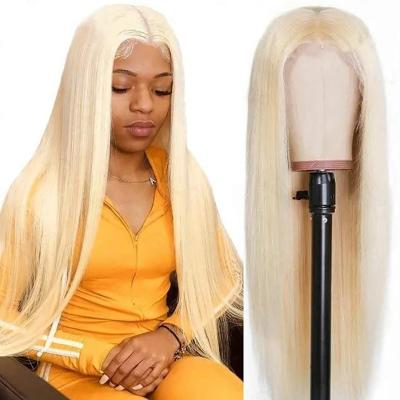 China Silky Straight Wave 12a Grade 28 Inches Brazillian Colored Human Hair 613 Blonde 200 Density Transparent Swiss Straight Virgin Brazilian Colored Full Lace Wig for sale