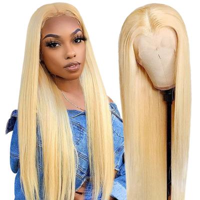 China Wholesale silky straight wave cuticle aligned virgin human hair glueless silky straight wave lace front wigs virgin lacefront 613 for sale