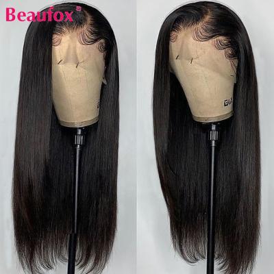 China Original grade 12a brazilian wave cuticle aligend hair wigs remy pulled back transparent virgin silky natural silky straight double straight for sale