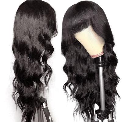 China Indian Beaufox Density Body Wave Long Curly 180% Full Lace Wig Virgin Raw Body Wave Non With Bang Bangs Hair Wigs For Black Women for sale