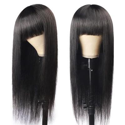 China Beaufox Cheapest Wig Hair Vendors Hot Selling Straight Human Virgin Wigs Long With Natural Strokes Hair Straight Machine Made Wig for sale