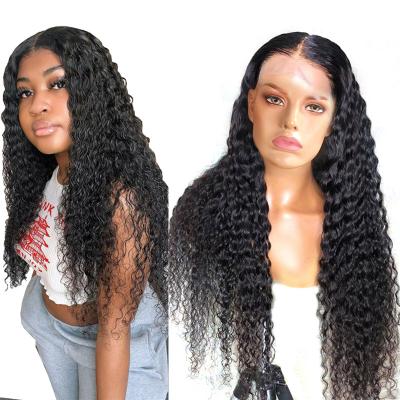 China Deep Wave Pre Plucked Affordabl Brazillian Cheap Wigs With Lowest Price Machine Made Middle Part Hair Lace Front Wig t for sale