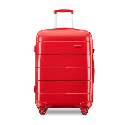 China PP Trolley Luggage New Design 3pcs Set 100% PP Shell Suitcase Travel Luggage Hard for sale