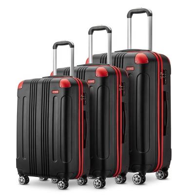 China Long-distance Travel Free Shipping ABS Travel Trolley Bags Spinner Rolling Luggage Travel Bags Luggage Set Trolley Suitcase for sale