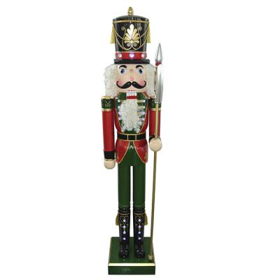 China Wholesale Wooden Christmas Nutcracker Christmas Craft Garden Statue Decorations Solid Wood for sale