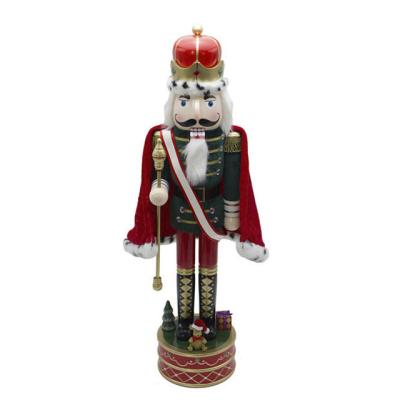 China Christmas Decoration Supplies Solid Wooden Type 24 Inch Wooden Nutcracker Christmas Wooden Toy Nutcracker Toys for sale