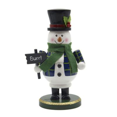 China 7 Inch Snowman Nutcracker Cute Detachable Jewelry Custom Solid Wood Christmas Ornaments for sale