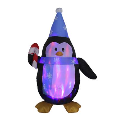 China Lighting Up Inflatable Holiday Decorations 5ft Model Christmas Decoration Inflatable Penguin for sale