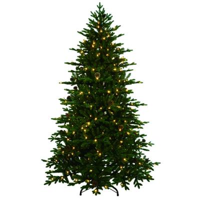 China Holiday Decorations Premium Hinged Fir Artificial Christmas Tree With Stand Foldable Easy Set Green Color for sale