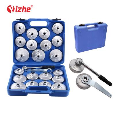 China Universal Other Vehicle Tools Car Garage Tool 23PC Oil Filter Removal Tool Kit Aluminum Oil Filter Cap Wrench Set for sale