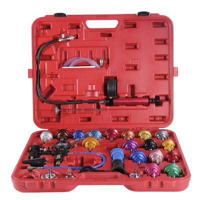 China Universal 27 Pcs Cooling System Radiator Pressure Tester Kit Water Tank Leak Detector for sale