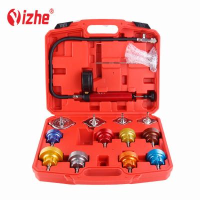 China Universal 14PCS Water Leakage Tank Service Tool Colorful Pressure Cap Radiator Vacuum Type Tester for sale