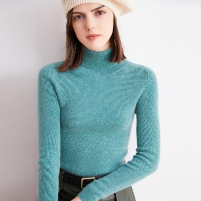 China Custom Anti-wrinkle OEM Lady 100% Pure High Collar Wool Sweater for sale