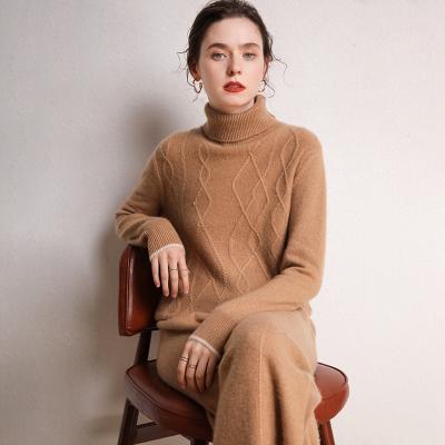 China Breathable Spring Turtle Neck Sweater Women Knitted Thin Cashmere Sweater Pullover Ribbed Long Sleeve Sweater for sale