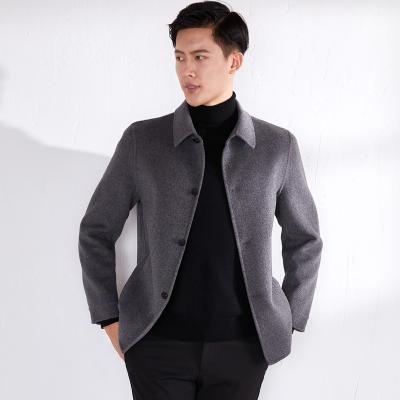 China Winter Woolen Jacket Men's Wool Jacket Breathable Solid High Quality Men's Casual Loose Short Coat For Men's Ditch Coat for sale