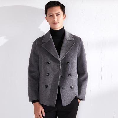 China Men's Short Coat Woolen Design Breathable Double Breasted Business Casual Dress Warm Ditch Coat for sale