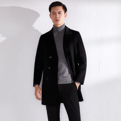 China Fashion Breathable Men Coats Solid Wool Blends Overcoats 2021 Stylish Men's Autumn Winter Chic Lapel Brand Long Sleeve Jackets for sale