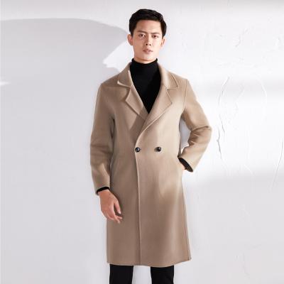 China Breathable Men Coats Solid Color Wool Blends Winter 2021 Stylish Fashion Mens Anorak Lapel Long Sleeve Jackets Overcoats for sale