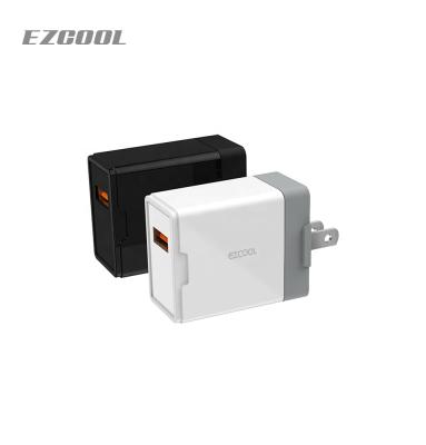 China Mobile Phone EU/US/UK Plug In QC3.0 USB 1 Left Fast Charging 17W Phone Charger Mobile Phone Accessories Hot Selling Charger for sale