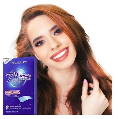 China BISUTANG Professional White Teeth Advanced 7 Day Deep Cleaning White Glow Teeth Whitening Strips Custom Logo D1BST02748 for sale