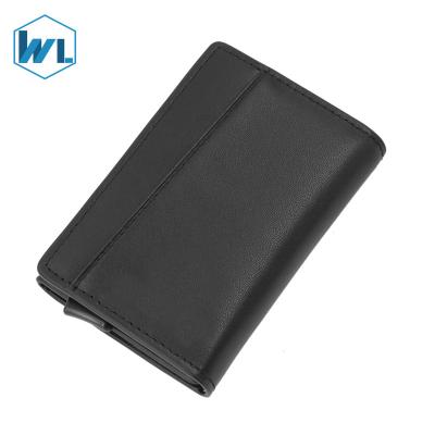 China Hot Selling Men's RFID Amazon Money Design Real Pop Luxury Leather Bifold Clip Wallet Automatic Card Holder for sale